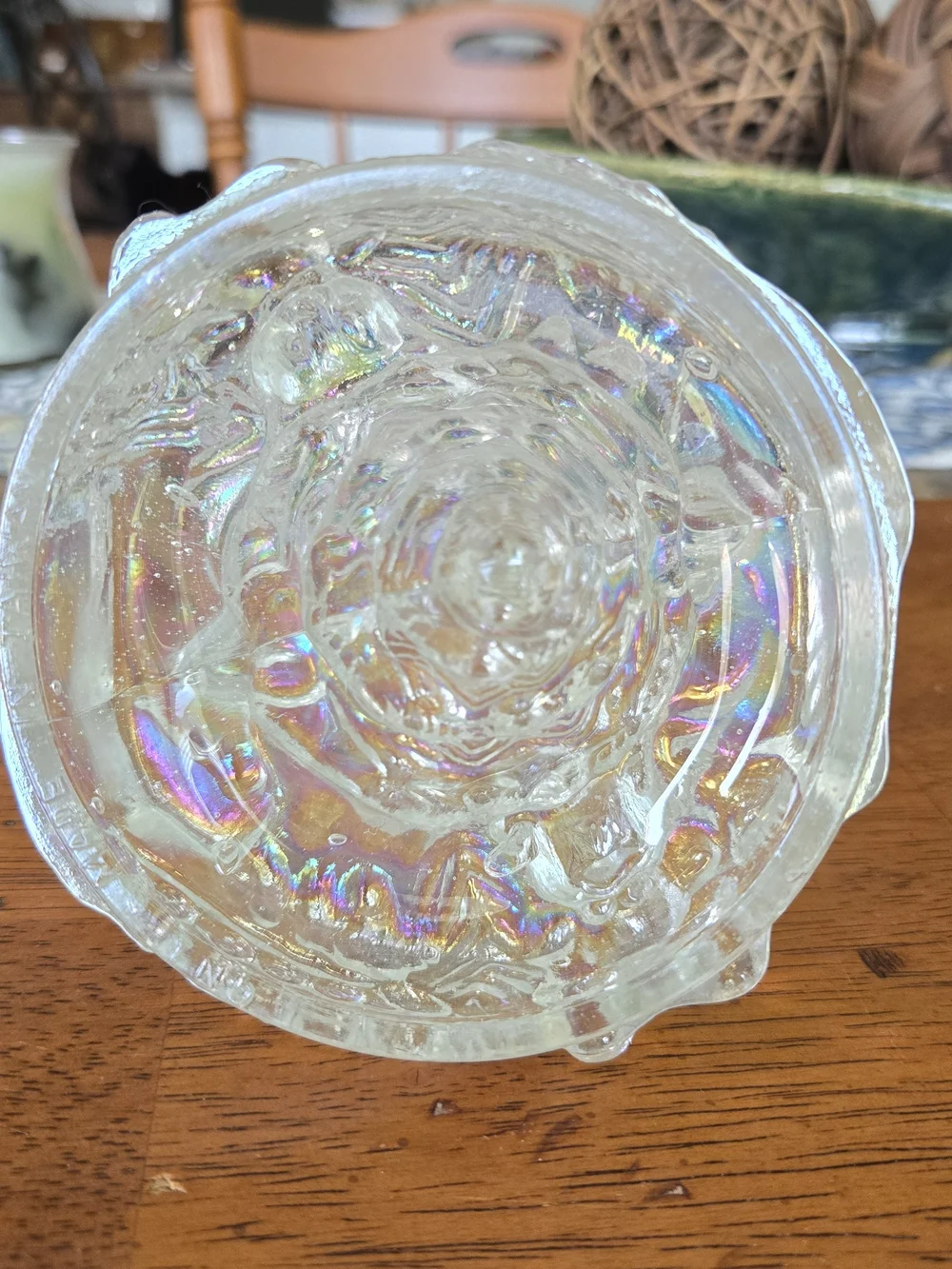 Vintage Iridescent Glass Light-Up Christmas Tree with Bear